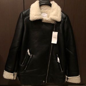 NWT Bershka black aviator jacket